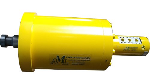 Vérin double piston + joint tournant 3 voies - mandrin enrouleuse/dérouleuse